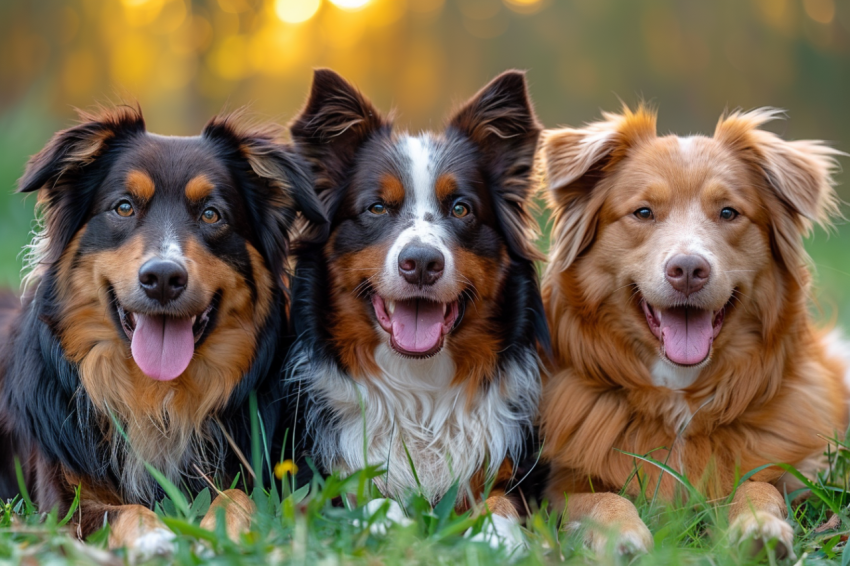 Chitrmela three Australian Shepherd dogs on the grass   ar 32    f2a732d2 162d 437f b075 ff6812c81c99 0