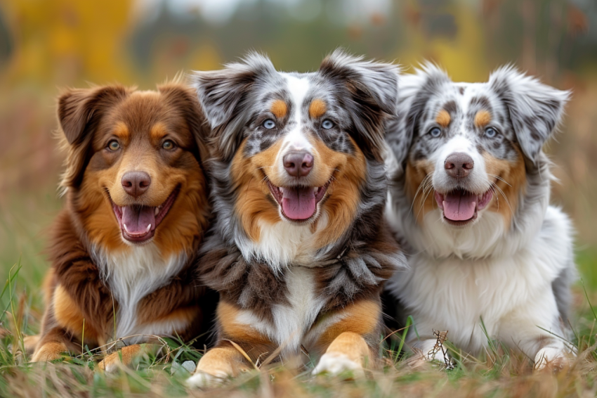 Chitrmela three Australian Shepherd dogs on the grass   ar 32    f2a732d2 162d 437f b075 ff6812c81c99 1