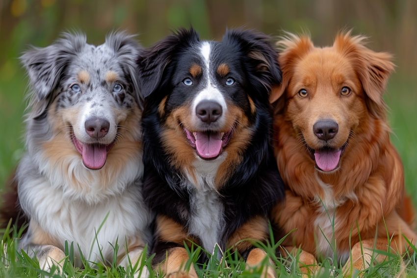 Chitrmela three Australian Shepherd dogs on the grass   ar 32    f2a732d2 162d 437f b075 ff6812c81c99 3