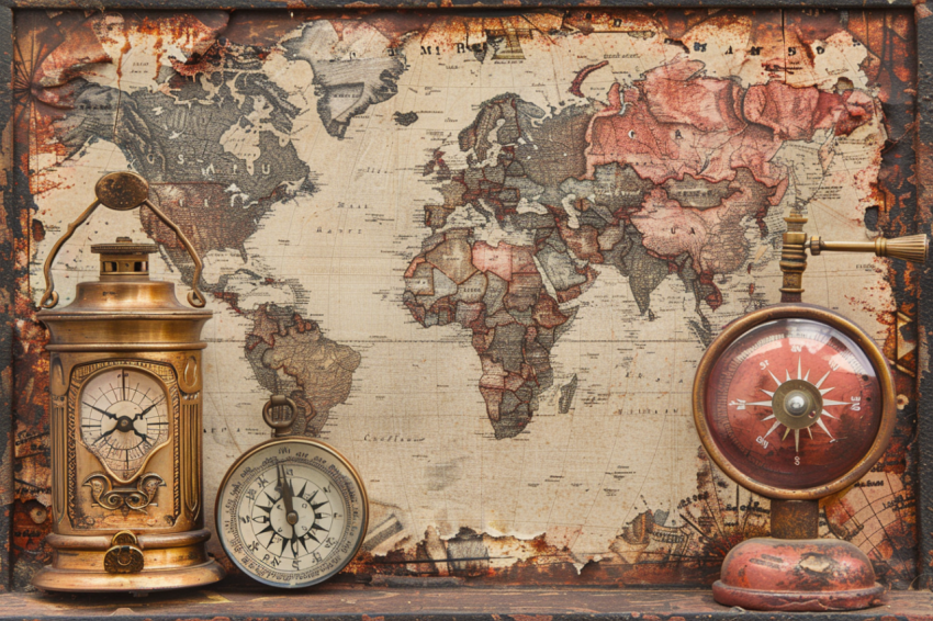 Chitrmela a world map and compass in vintage retro style   chaos 65ec3913 4994 48b8 b6bd dbc71f0ddbcf 2