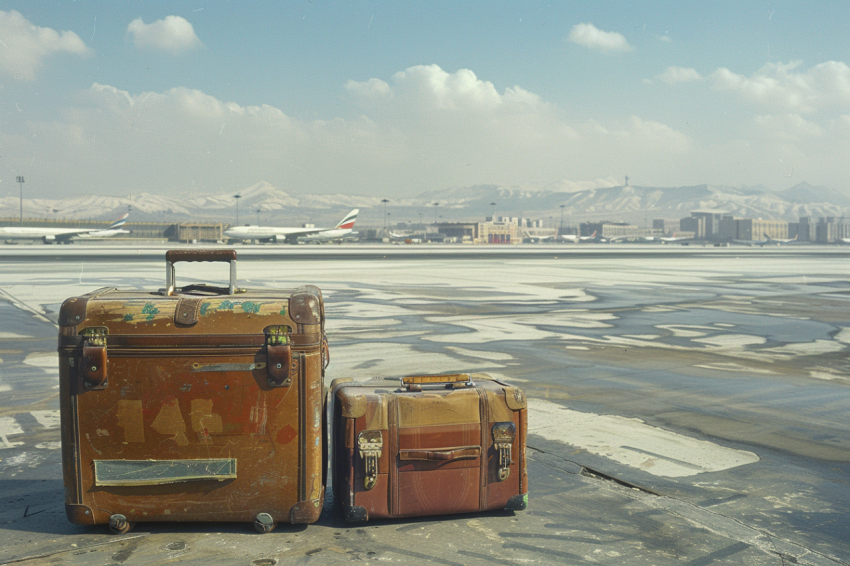 Chitrmela luggage by side of runway of Tehran airport in the sty 53de2bc2 49c7 4a8f 9072 0bd5b6b910d4 2