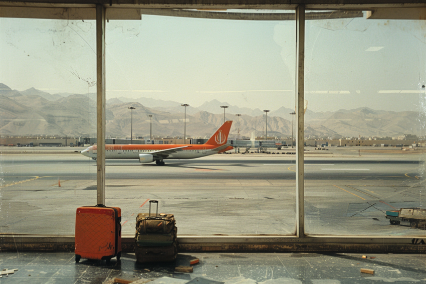 Chitrmela luggage by side of runway of Tehran airport in the sty 53de2bc2 49c7 4a8f 9072 0bd5b6b910d4 3