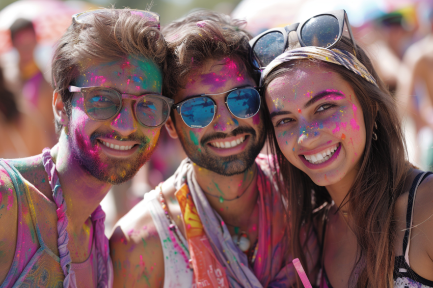 Chitrmela peoples Joyful with colorful faces celebrating Holi fe 4b676b98 fd2b 49b3 ace4 054baebec8d0 0