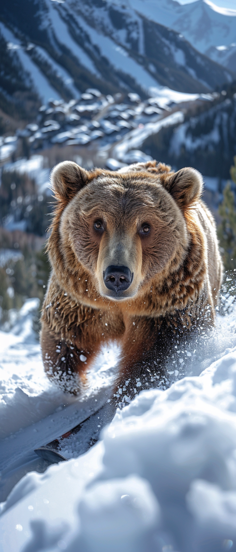 Chitrmela brown bear winter skiing on the mountain Sony R5 f1 8  d1ca11af 1eb4 42ea b476 7736ed9046d5 0