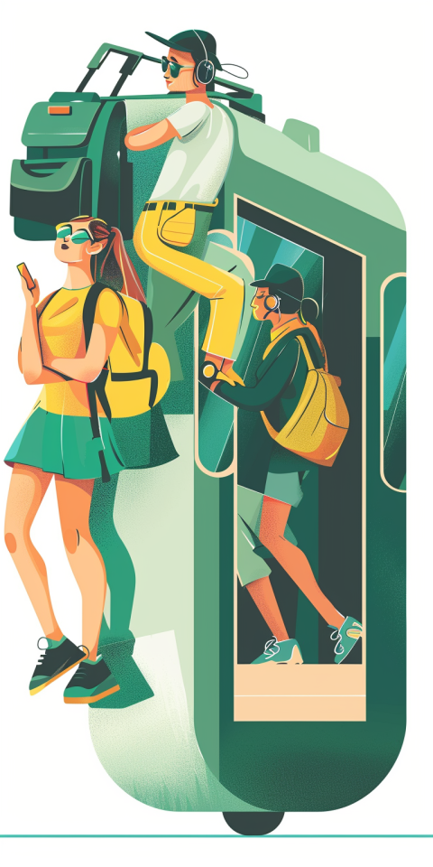 Chitrmela travellers in modern train flat vector illustration em 43a2dcee b535 4809 a5dd 45079dbcb257 1