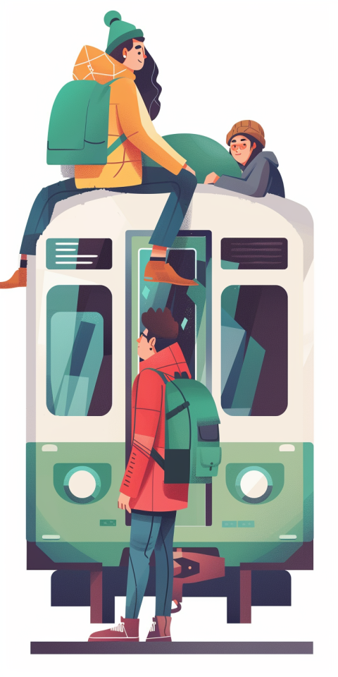 Chitrmela travellers in modern train flat vector illustration em 43a2dcee b535 4809 a5dd 45079dbcb257 2