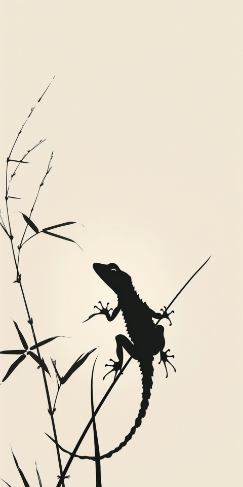 Chitrmela cute green anole silhouette with light background in m e192796d e54c 4cbd a36d f1cd3ce4a382 0