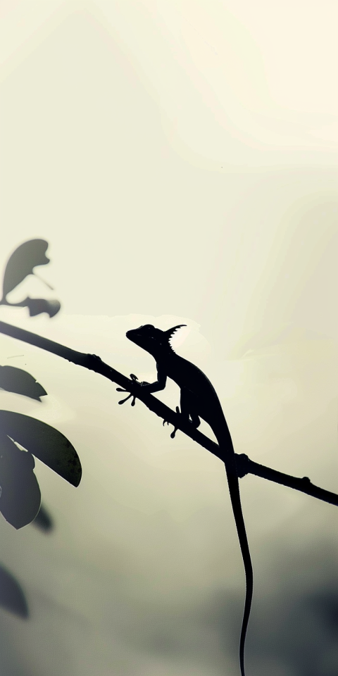 Chitrmela cute green anole silhouette with light background in m e192796d e54c 4cbd a36d f1cd3ce4a382 2