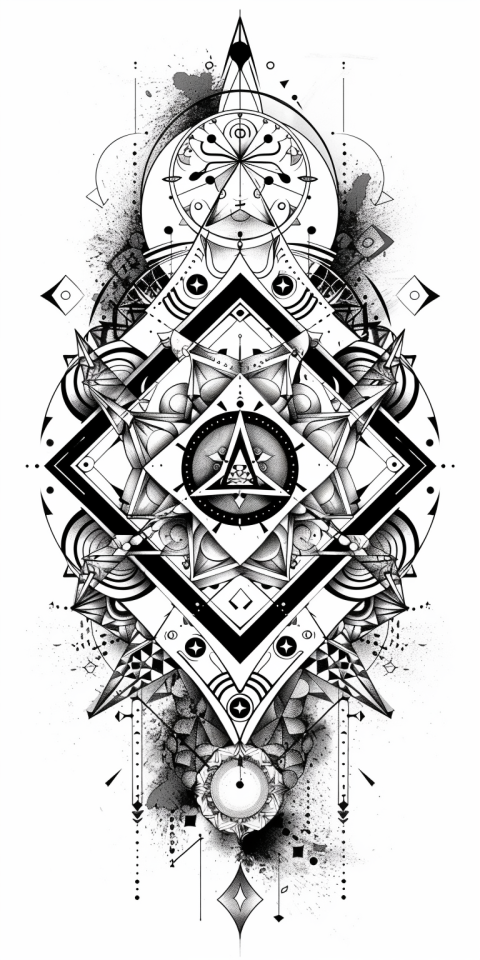 Chitrmela sacred geometry tribal tattoo design black ink on whit 30f9ad07 c003 40df b03b f7a1ab2c5f44 0