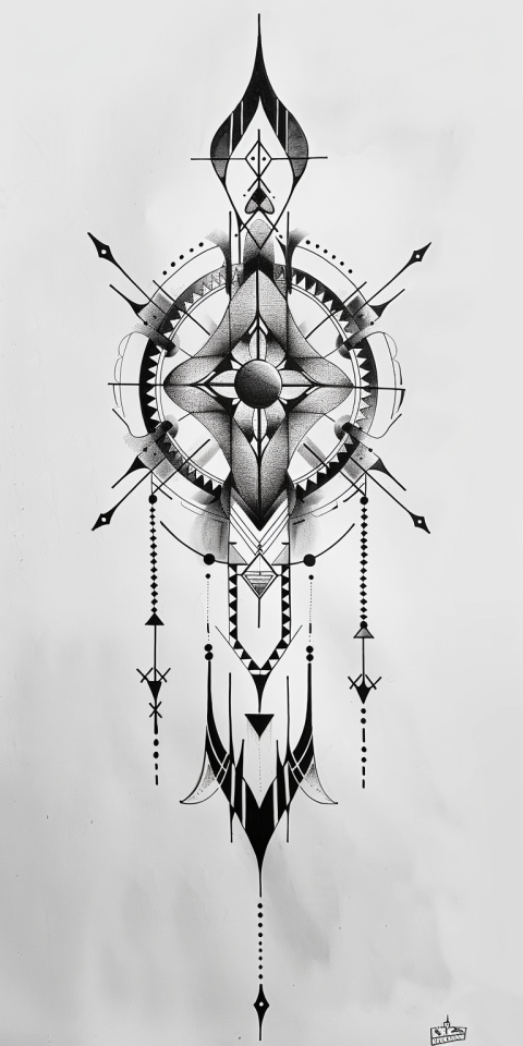 Chitrmela sacred geometry tribal tattoo design black ink on whit 30f9ad07 c003 40df b03b f7a1ab2c5f44 1