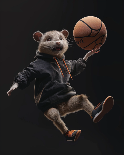 Chitrmela opposum playing basketball tshirt design black backgro cf1438b1 40e4 4c55 ad5f d0e030a0620c 0