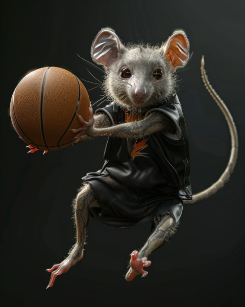 Chitrmela opposum playing basketball tshirt design black backgro cf1438b1 40e4 4c55 ad5f d0e030a0620c 3