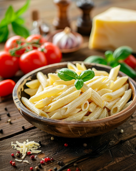 Chitrmela photo pasta dish penne with ingredients basil tomatoes 83e47e2d 9b44 481b 9860 ae0b756b7b90 3