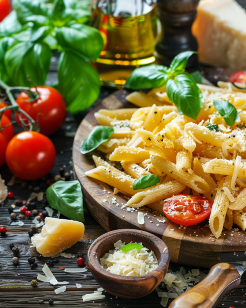 Chitrmela photo pasta dish penne with ingredients basil tomatoes 83e47e2d 9b44 481b 9860 ae0b756b7b90 1