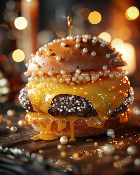 Chitrmela cheeseburger with melting cheese covered in rhinestone 43c5d16c b5ac 413b b3e9 f3f41d19c116 2