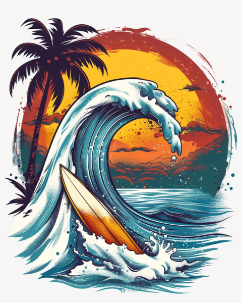 Chitrmela a 2d vector illustration t shirt design for surfers on e76a9b7b 432c 43e0 8904 50db6da7254a 1