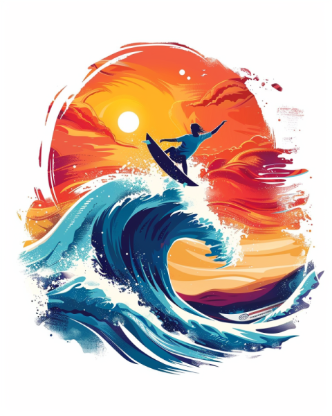 Chitrmela a 2d vector illustration t shirt design for surfers on e76a9b7b 432c 43e0 8904 50db6da7254a 2