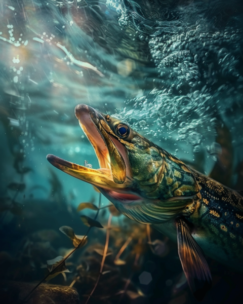 Chitrmela photography of a hooked pike fish underwater who is ge 8d5857ae 3228 4cdb 824d 3a1f042f7955 3