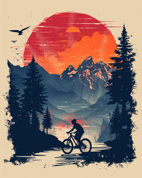 Chitrmela tshirt design poster but with a man on a bicycle with  95d79839 152c 473a 837f 065f1395a57b 1