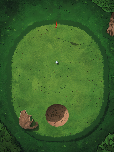 Chitrmela golf hole on 18th green with gopher looking at a ball  69379579 10a9 4ee6 8d2e e003f2f22d5d 2