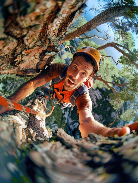 Chitrmela extreme tree climbing fisheye lens close up of climber b5cf325c 10d1 416a 8329 b4b97c420dfd 1