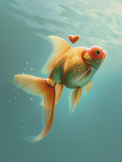 Chitrmela a goldfish with a heart shape in his stomach is swimmi 1176dd42 5afa 408b 913b e59677f7b19f 3