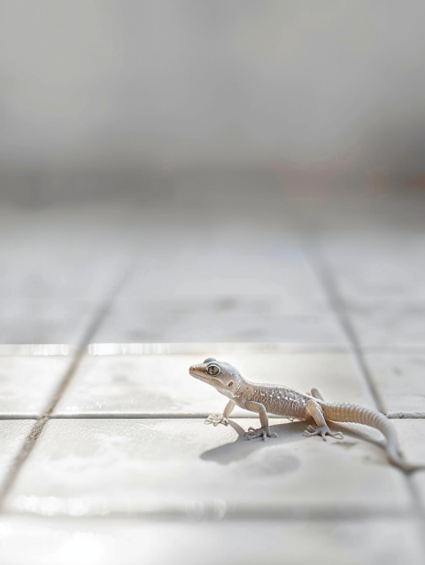 Chitrmela a small house gecko is walking on the white tiles  lig 75eb50e3 a729 46d1 aad7 e79a2737a57d 0