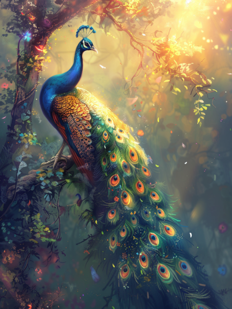 Chitrmela illustration of a beautiful peacock fantasy   ar 34    6a0b0019 ab9b 429e 8312 c8bb17ae2c0d 3