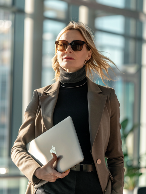 Chitrmela In a modern European office environment a saleswoman a 477d6606 fda2 4e61 9dd1 dd161bf17883 0