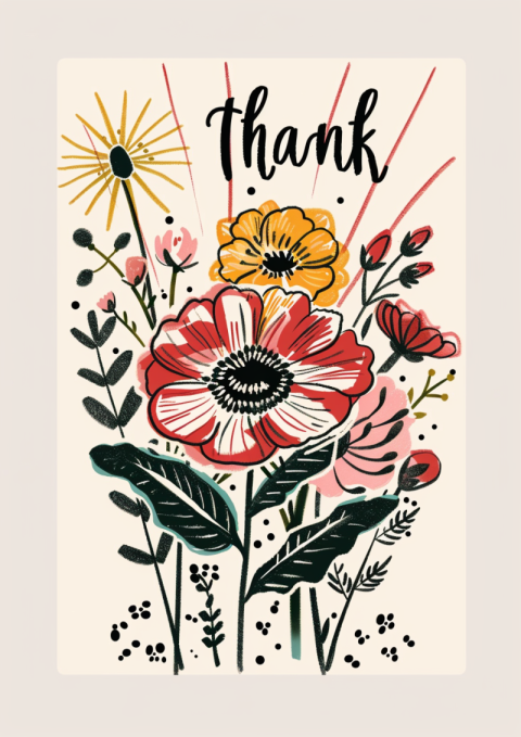 Chitrmela a Thank you card with an illustration of flowers in th 64b43d6b 78b4 4d9f 93df 1e4a5ab67ace 1