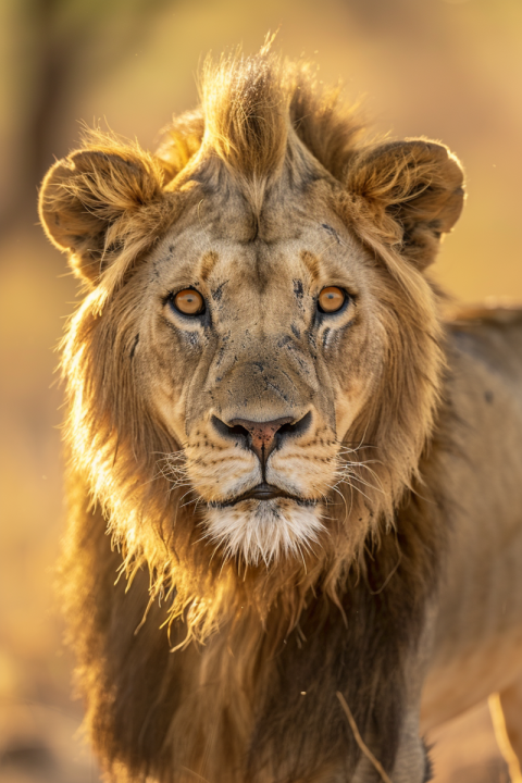 Chitrmela calm male lion looking directly into the camera natura fc5c8e62 c744 438b a049 5d8917a3468d 0