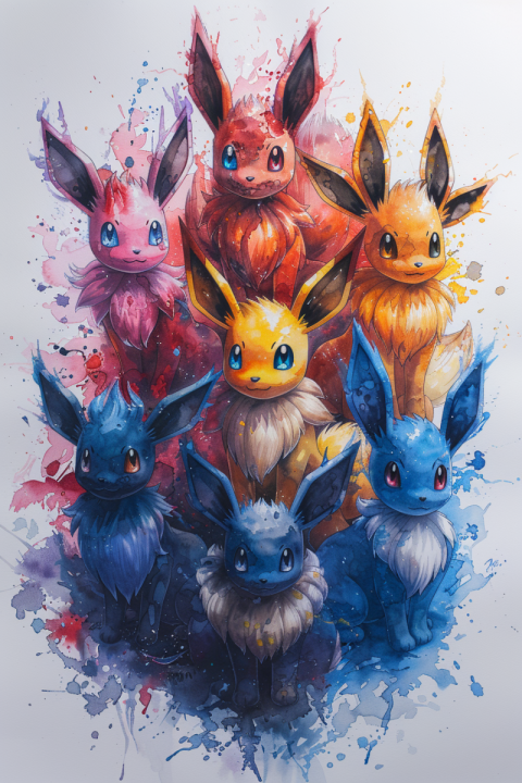 Chitrmela eevee pokemon watercolor illustration happy as can be  5bfc193d 0f4b 42f8 abf7 59c05853dc9e 3