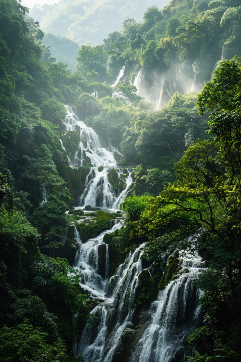 Chitrmela photography a green lush waterfall in the middle of th 1bb0ea05 0f11 4a1b 9442 e9debe94bdb4 1