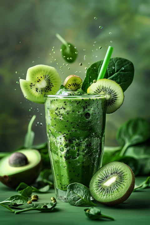 Chitrmela green avocado and Spinach smoothie decorated with slic f62ad9e4 b3e2 489d 9be5 e338b68de23a 3