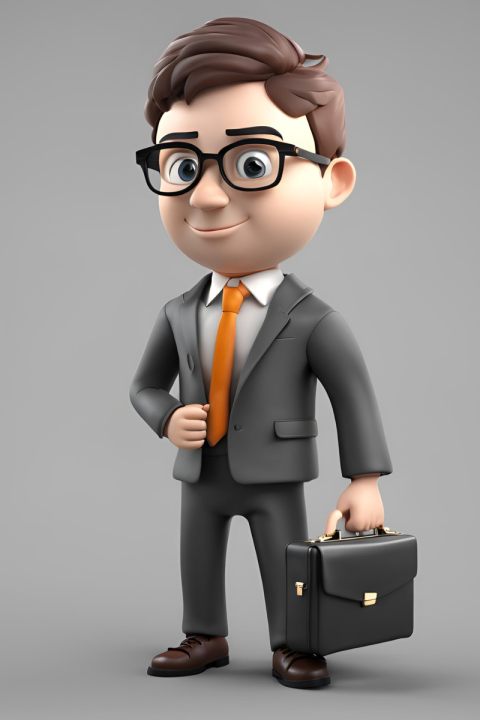 Professional Businessman Character in a Suit