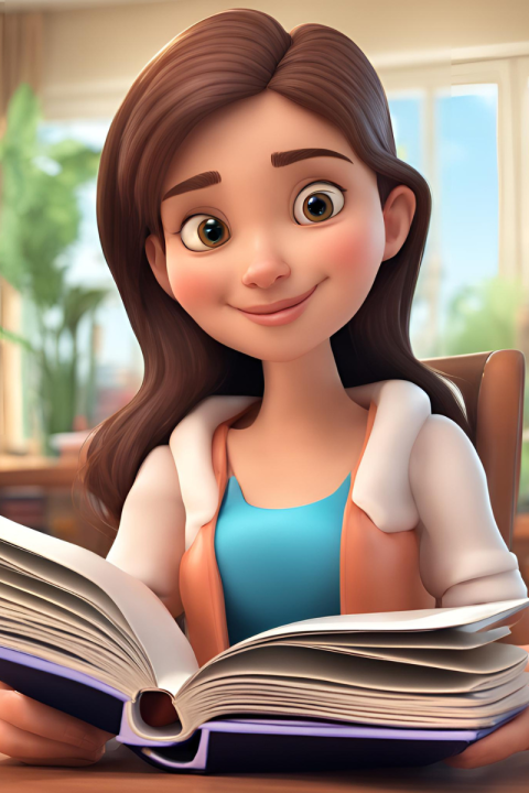 Young Girl Reading Book