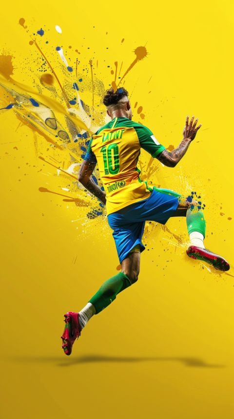 Chitrmela Create an image of Neymar scoring a goal wearing numbe 35f4abaf 01f3 4c7d b153 eab925cef21d 0