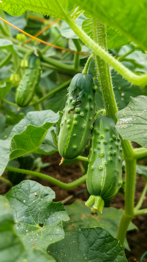 Chitrmela Close up of a cucumber plant in a garden with bright g 5ae73913 f42b 4f78 a001 311d6b4b270b 3