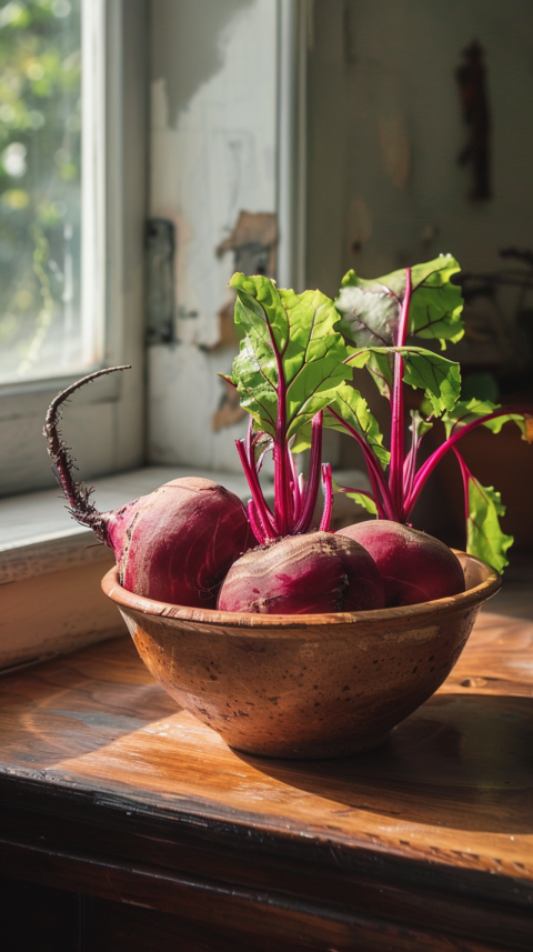 Chitrmela hyper realistic photo of beet root in a brown bowl in  f735ae0f b038 4274 b380 36951036a435 2