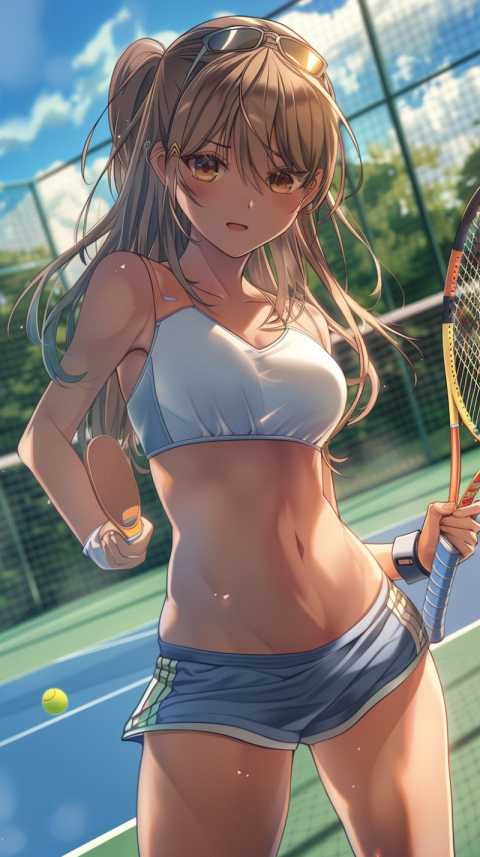 Chitrmela Anime girl as a tennis player wearing tennis clothes h c5172a14 668c 471a 8b35 023ba10b94f2 0