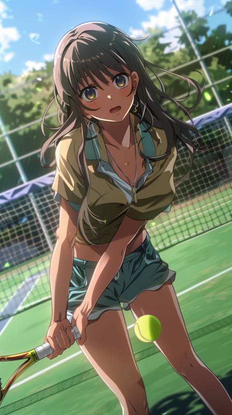 Chitrmela Anime girl as a tennis player wearing tennis clothes h c5172a14 668c 471a 8b35 023ba10b94f2 1