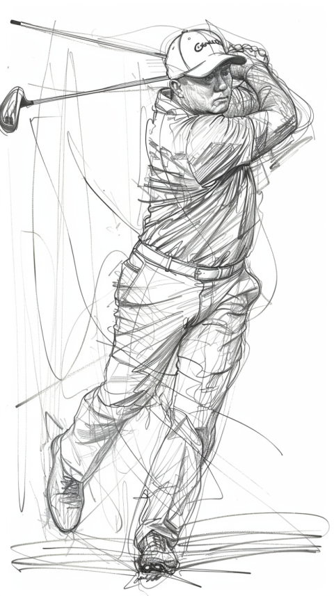 Chitrmela a technical sketch of a golfer practicing his swing th c6c85c87 ac7c 4ab6 bdad 9336362e826b 3