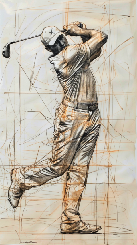 Chitrmela a technical sketch of a golfer practicing his swing th c6c85c87 ac7c 4ab6 bdad 9336362e826b 0