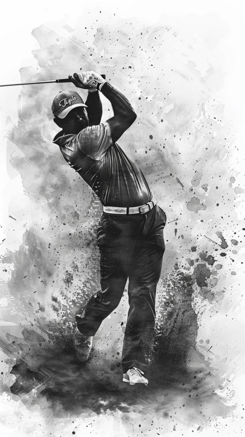 Chitrmela Black and white watercolor image of man swinging golf  997cebc9 0181 4f8b bb39 93dd1a66785e 1