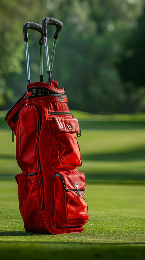 Chitrmela close up shot of clean new red golf bag on golf course 7cc7ca59 e097 464e b535 6227a1077e58 2