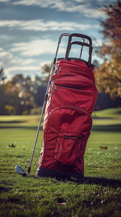 Chitrmela close up shot of clean new red golf bag on golf course 7cc7ca59 e097 464e b535 6227a1077e58 1