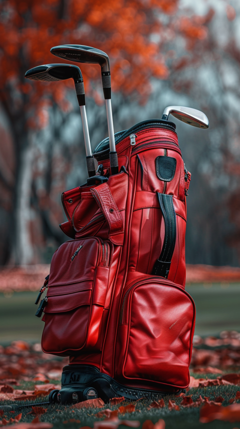 Chitrmela close up shot of clean new red golf bag on golf course 7cc7ca59 e097 464e b535 6227a1077e58 0