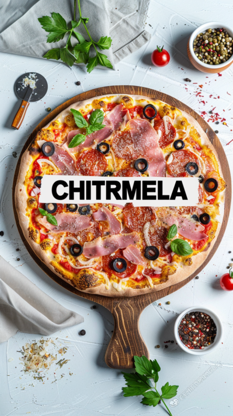 Chitrmela logo restaurant pizza white background write CHITRMELA bddb008a 76be 4f11 a776 057e944f42ea 3