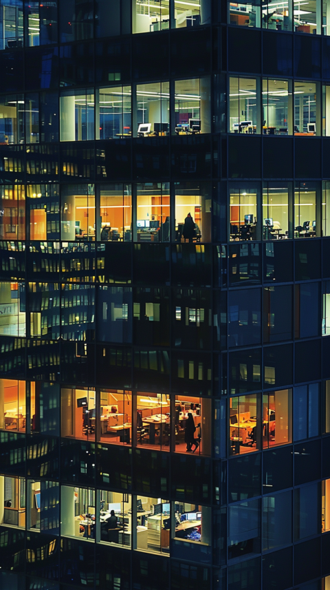 Chitrmela an office building at night with windows in the window a4f7e364 6c84 47c8 b616 2a0aa75c5403 3