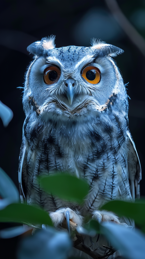 Chitrmela Stock photo an owl in the night forest looking directl 1f532257 092d 4535 a58f 0989905f8bc7 3